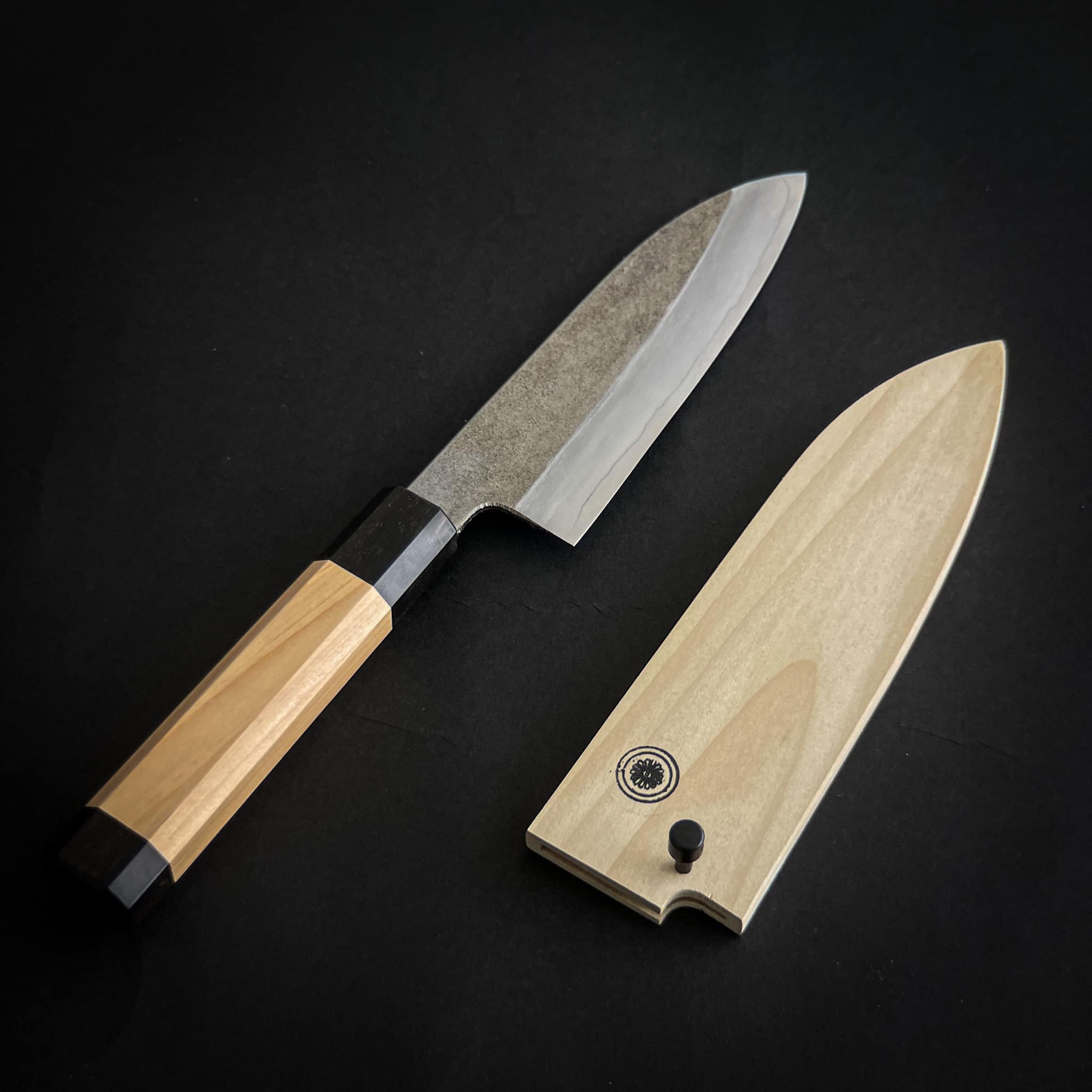 BLACK GHOST kurouchi knife Santoku