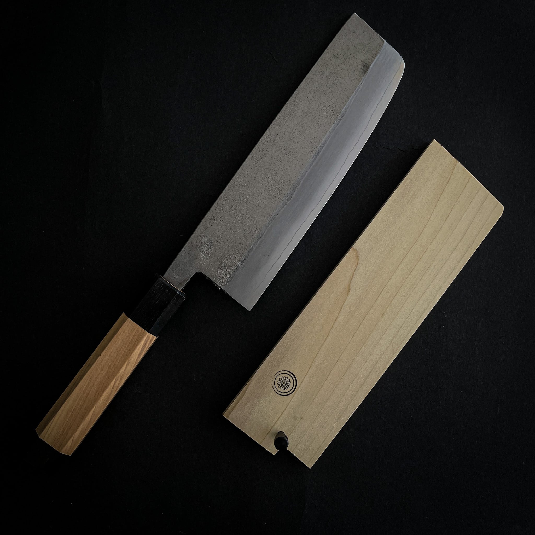 BLACK GHOST kurouchi knife Nakiri saya