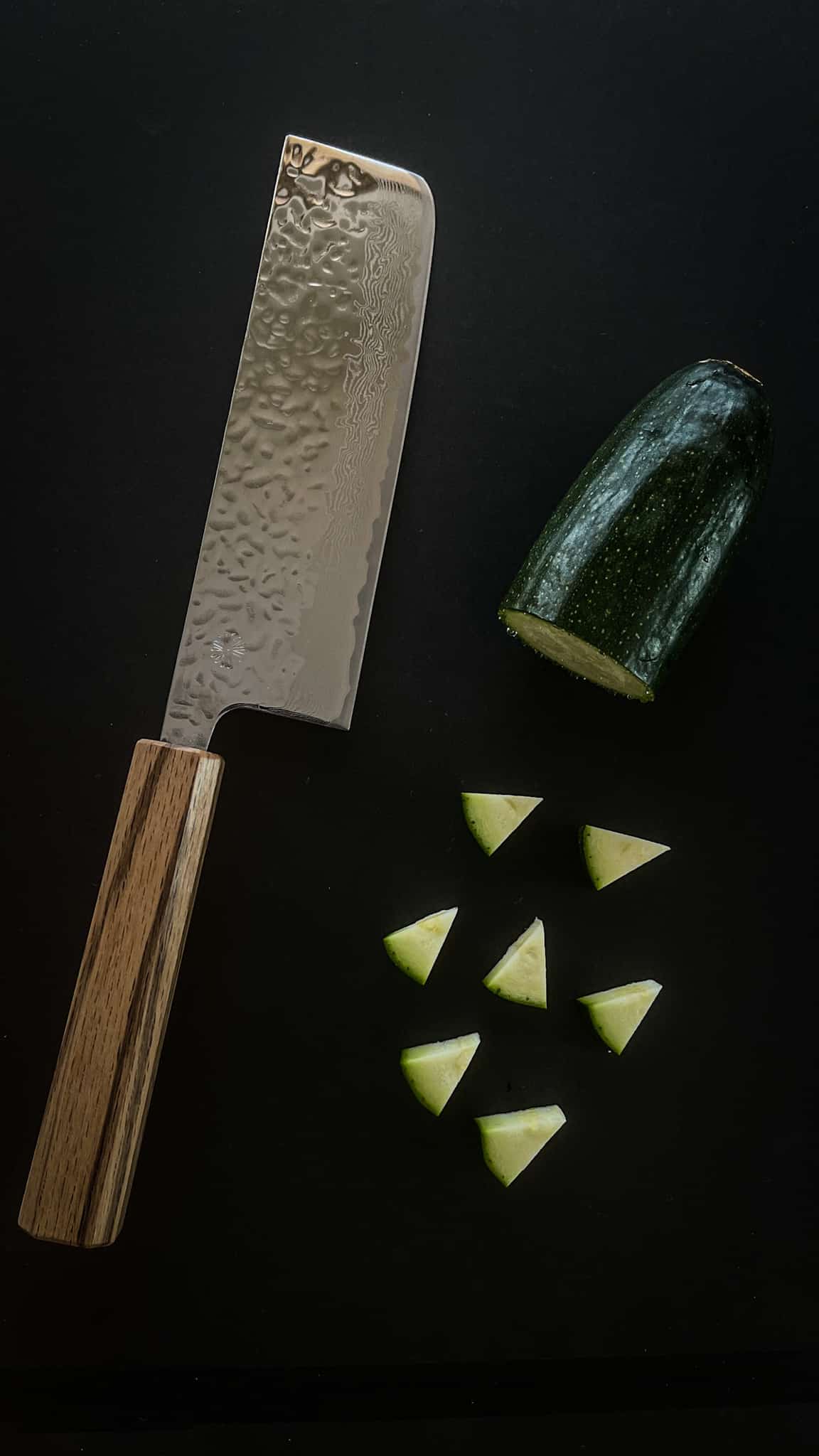 NATUR Nakiri Damascus Tsuchime Nakiri knife Damascus knife Kashi handle Kikusumi Japanese knife