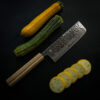 NATUR Nakiri Damascus Tsuchime Nakiri knife Damascus knife Kashi handle Kikusumi Japanese knife